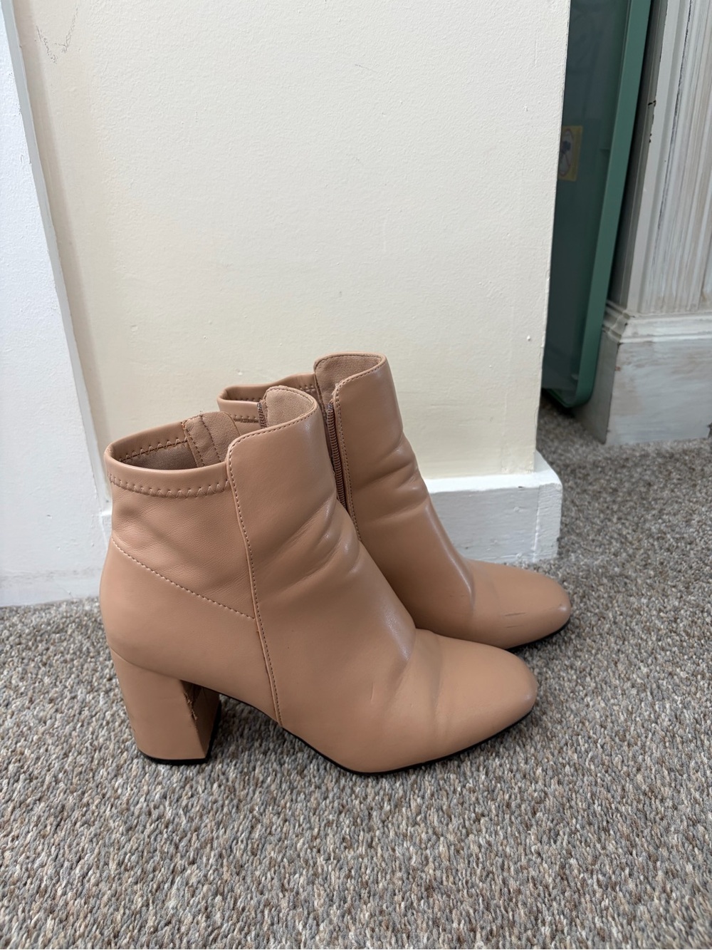 MIA Nude/Tan Block Heel Ankle Boots